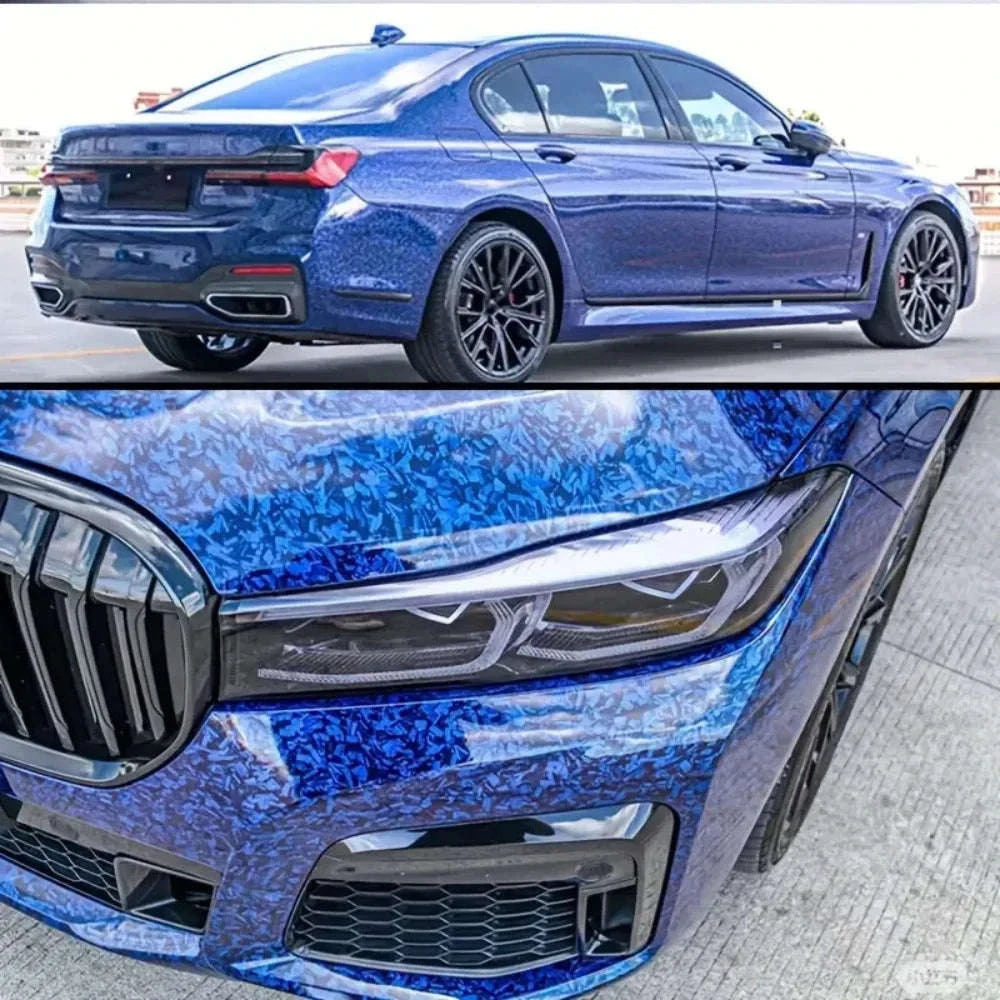 Glossy Forged Carbon Fiber Vinyl Wrap Self Adhesive Car Sticker-Laser Forged Carbon / 20X152 CM