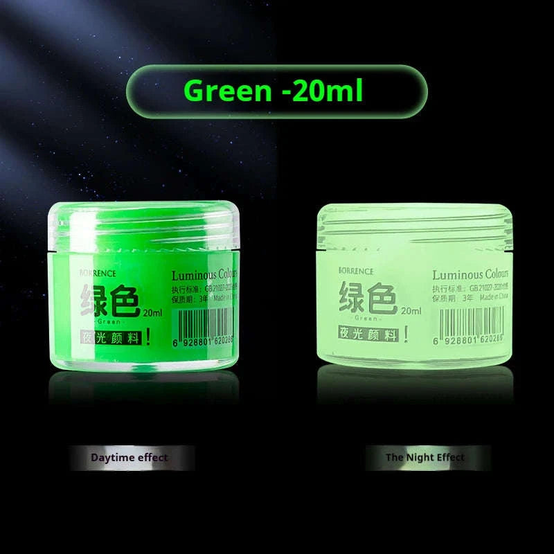 Glow-in-the-dark Pigment 20ml Fluorescent Acrylic Pigment-1bottle yellow