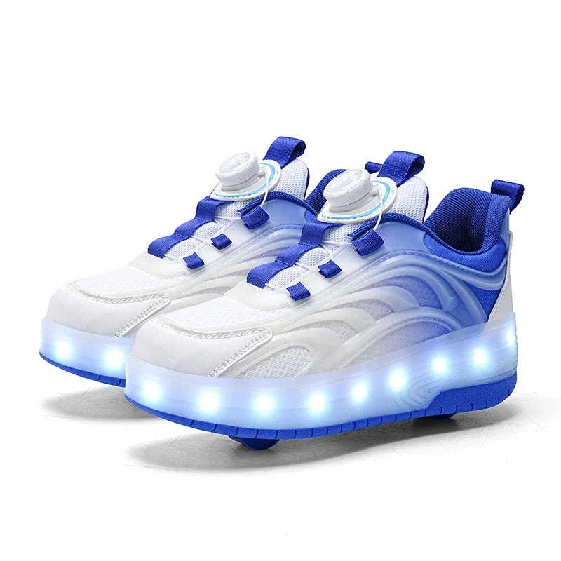 GlowRollers LED Skate Sneakers-YQ-168-Pink purple / 31