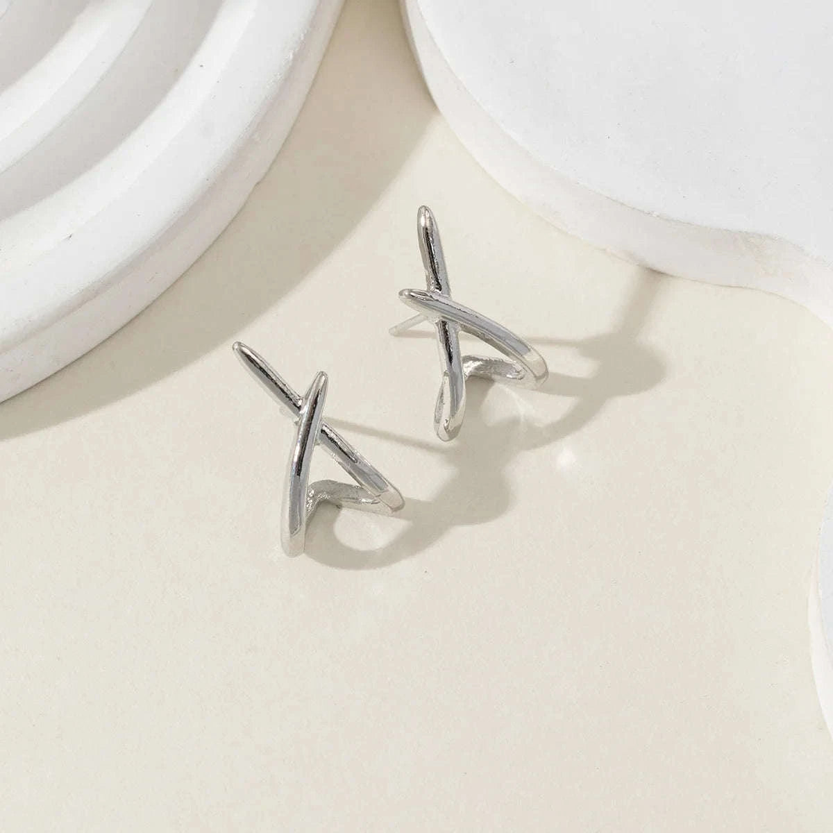 Gold Cross Stud Earrings for Women – Dainty Minimalist Jewelry-662490