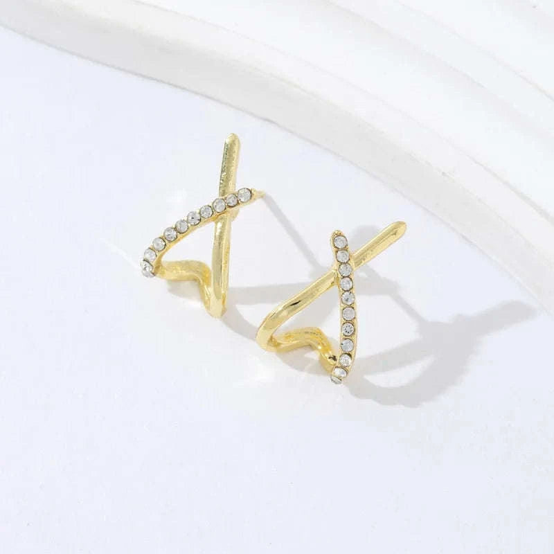 Gold Cross Stud Earrings for Women – Dainty Minimalist Jewelry-662490
