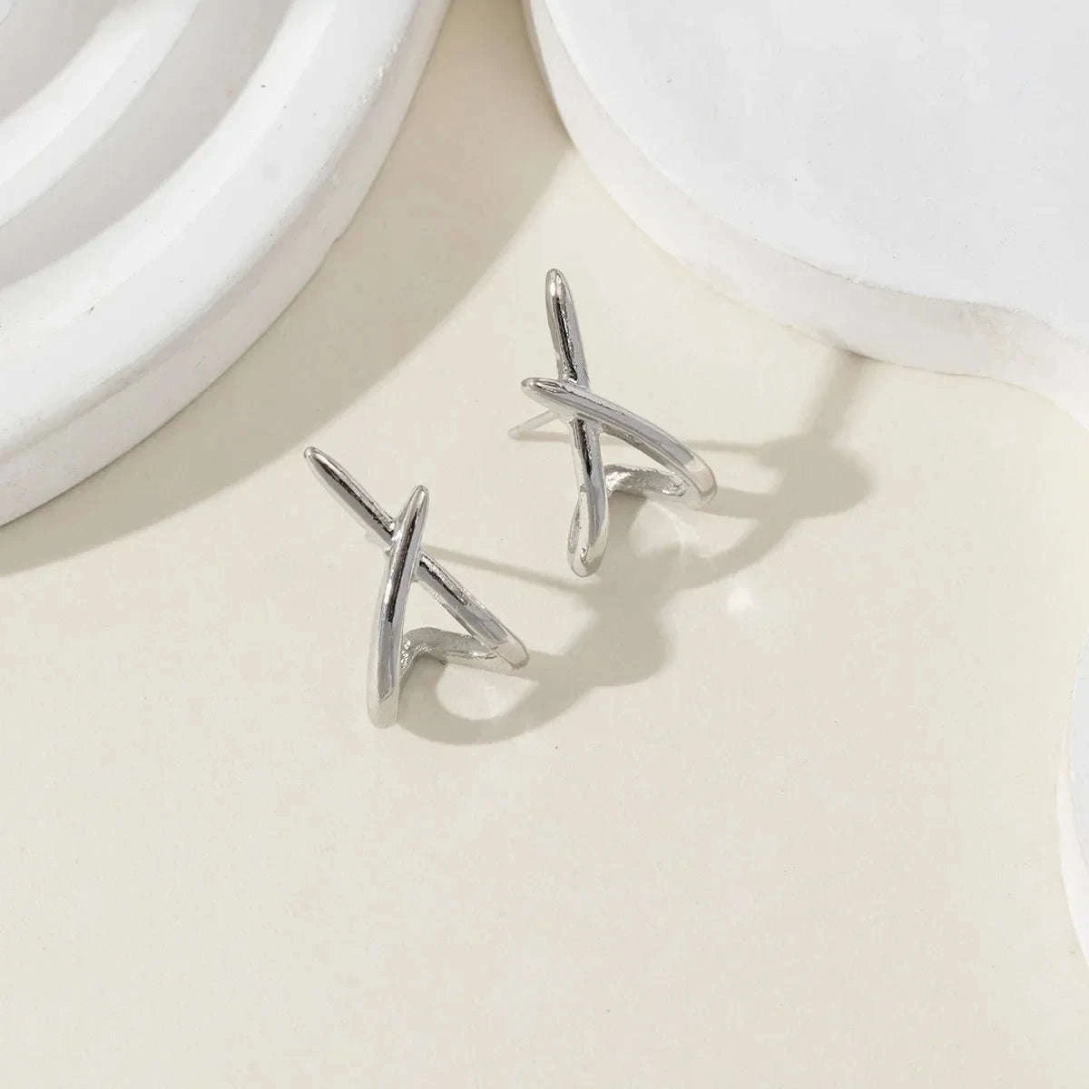 Gold Cross Stud Earrings for Women – Dainty Minimalist Jewelry-662490