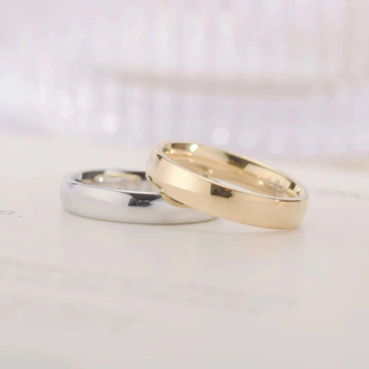 Gold Plated Couples Ring-Silver / 10