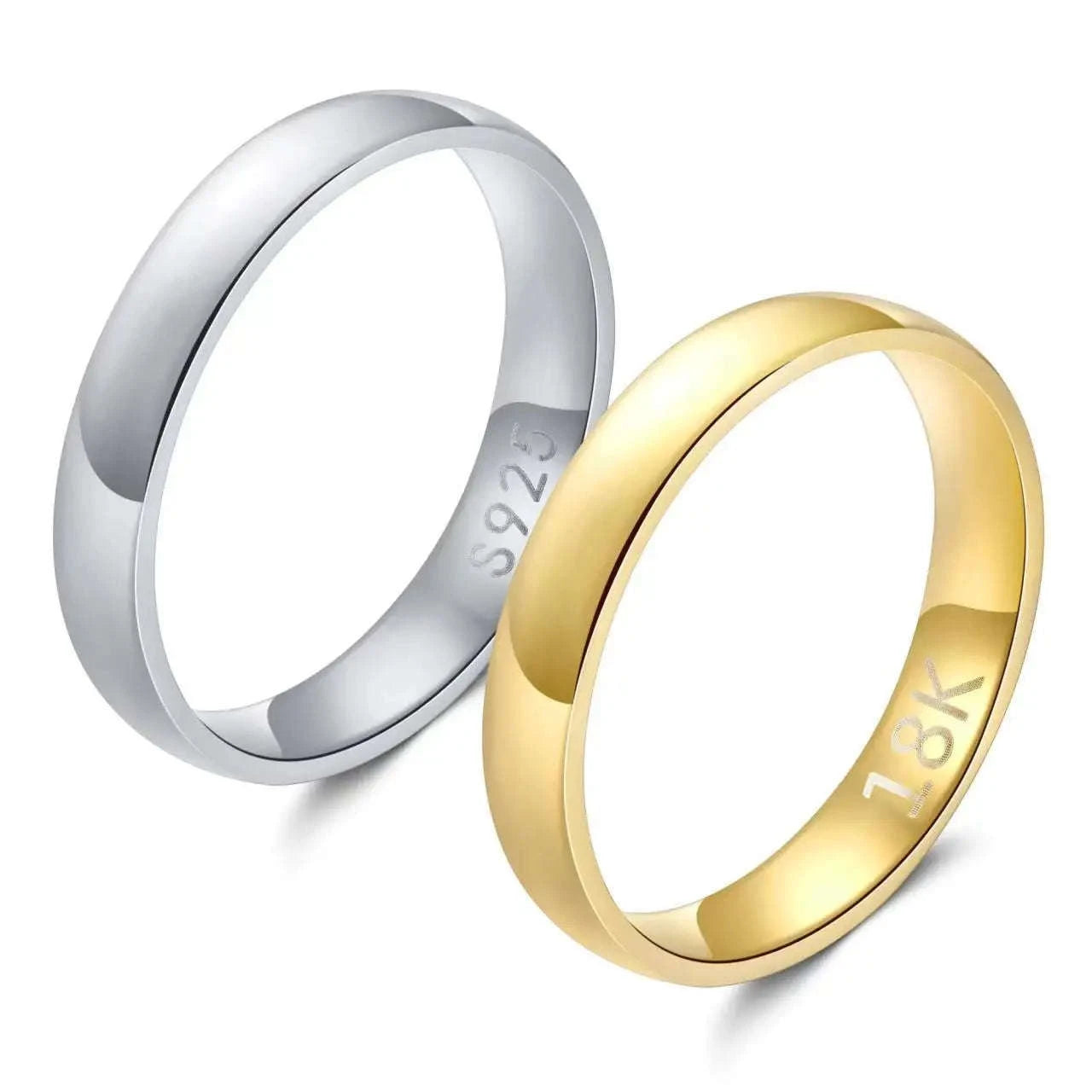 Gold Plated Couples Ring-Silver / 10