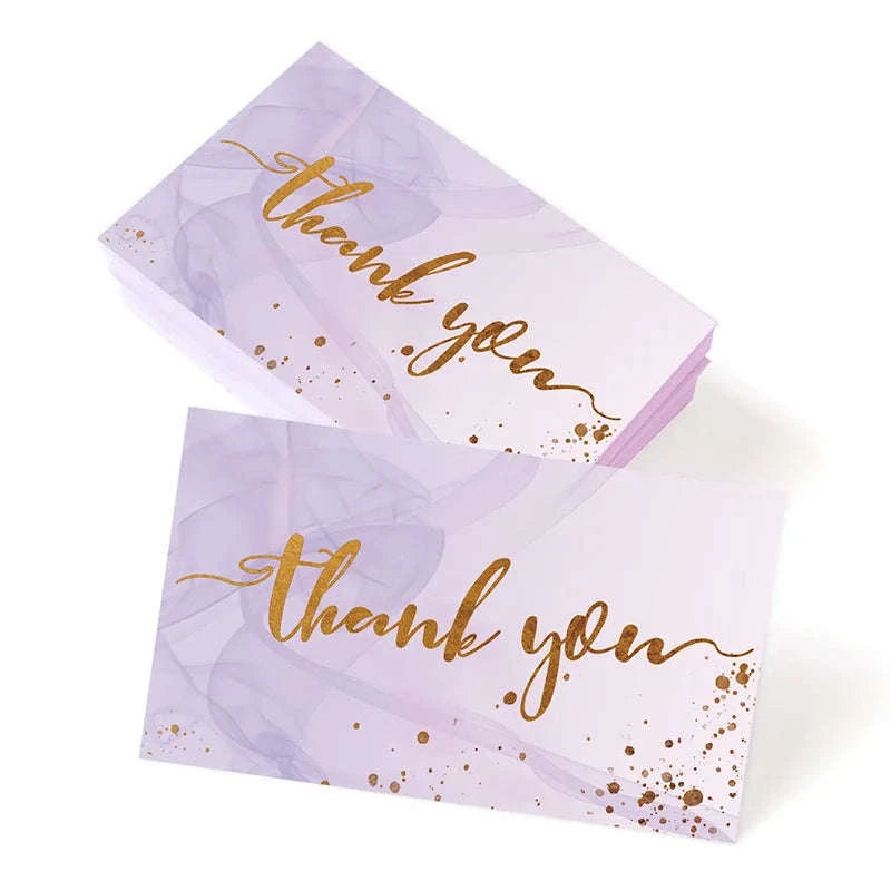 Gold Textured Thank You Cards - 50 Pack Elegant Gratitude Notes-50pcs pink