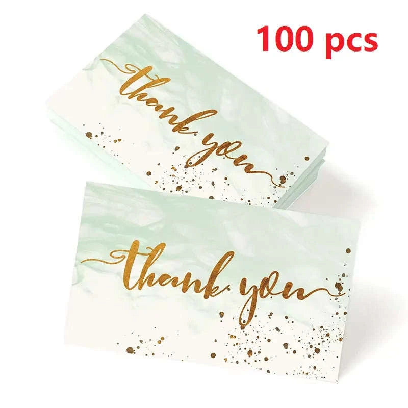 Gold Textured Thank You Cards - 50 Pack Elegant Gratitude Notes-50pcs pink