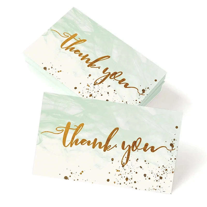 Gold Textured Thank You Cards - 50 Pack Elegant Gratitude Notes-50pcs pink