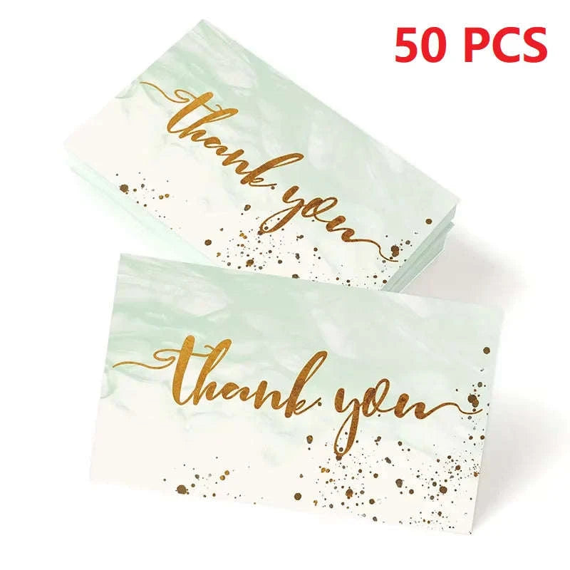 Gold Textured Thank You Cards - 50 Pack Elegant Gratitude Notes-50pcs pink