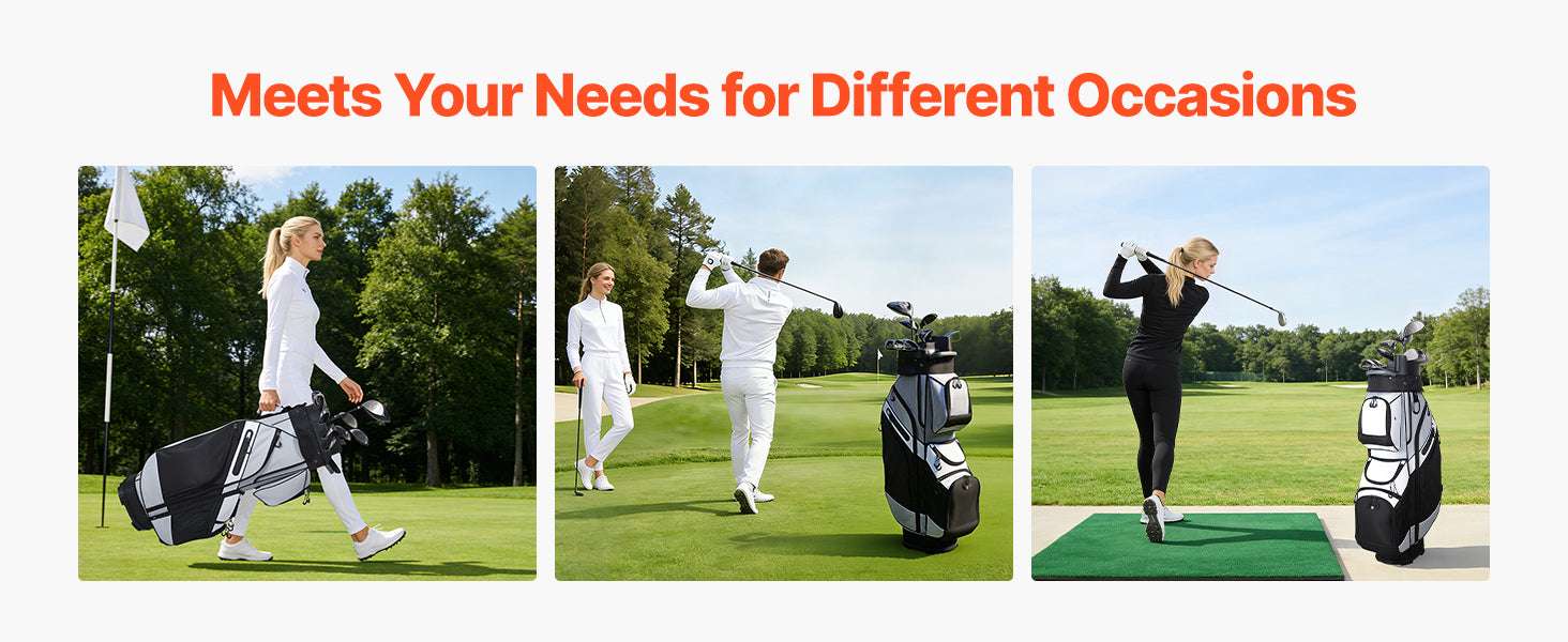 Golf Cart Bag with 14-Way Divider & 13 Storage Pockets-900D polyester / United States