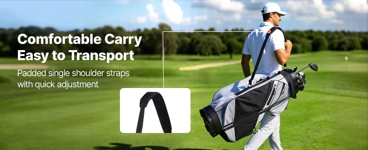Golf Cart Bag with 14-Way Divider & 13 Storage Pockets-900D polyester / United States