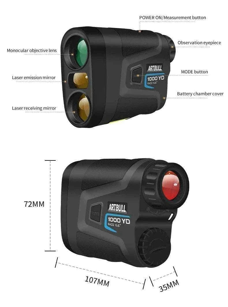 Golf Laser Rangefinder 1000M with Slope & Flag Lock Precision Meter-1000m