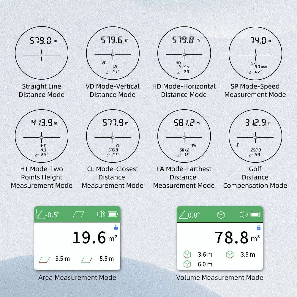 Golf Laser Rangefinder USB Rechargeable with Slope Compensation-Golf 600 White