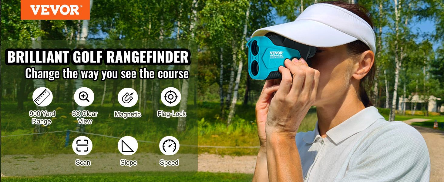 Golf Laser Rangefinder 900 Yards with Slope, Flag Lock & 6X Zoom