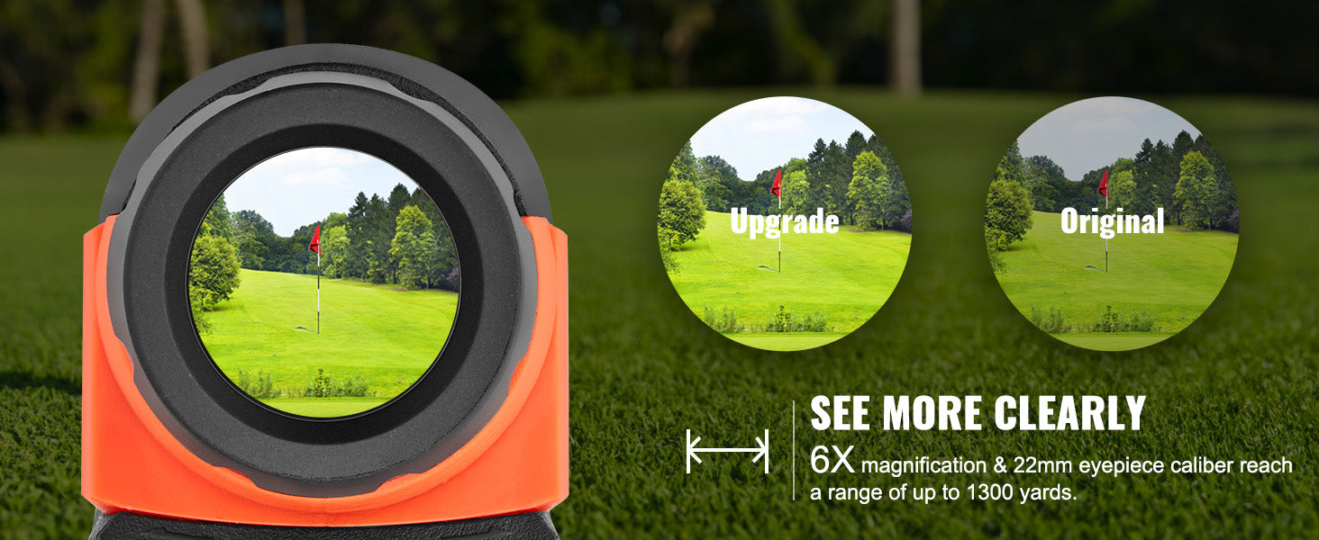 1300 Yard Golf Rangefinder with Slope, Flag Lock & 6X Zoom