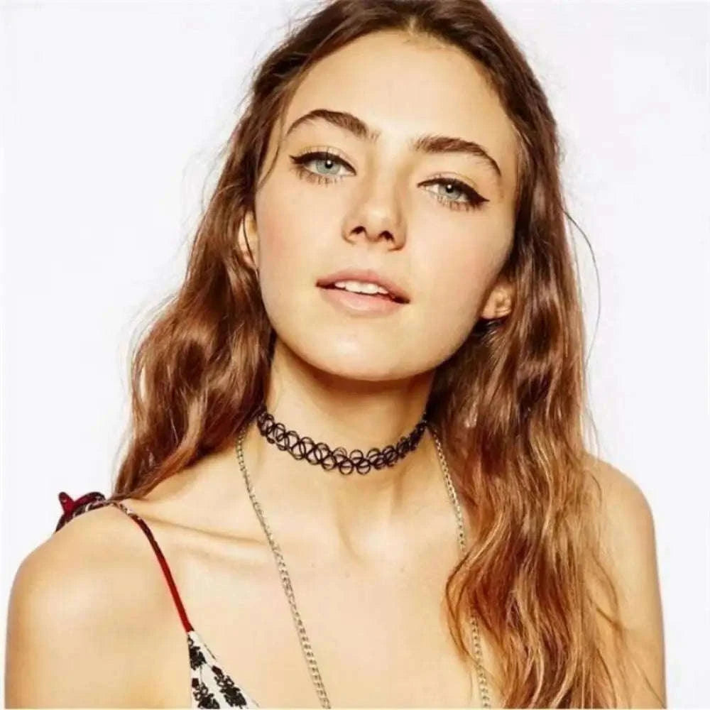 Gothic Black Choker Necklace-D-07