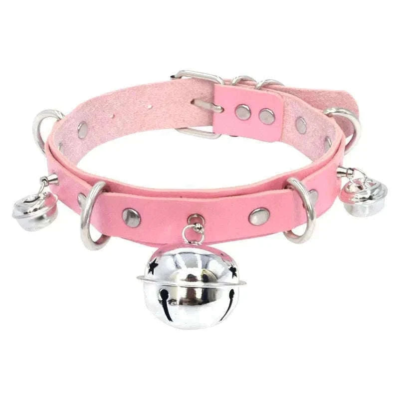 Gothic PU Leather Collar with Heart Pendant and Leash-Leash black
