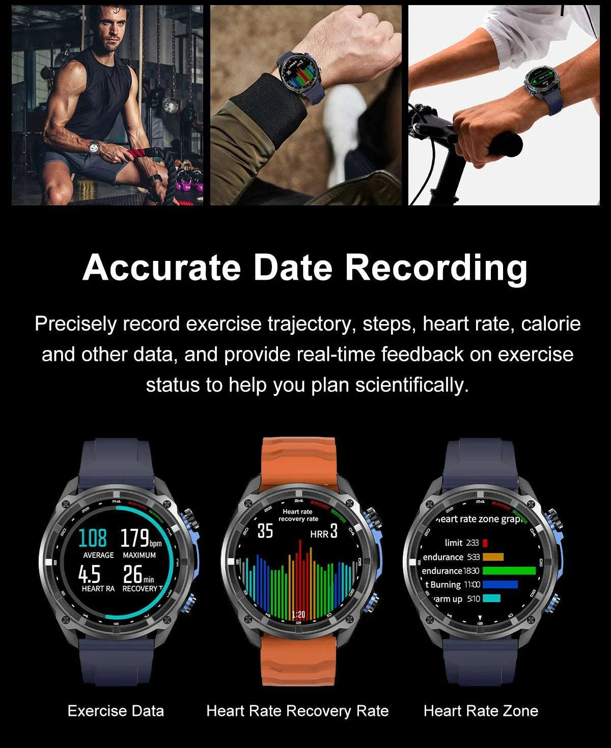 GPS Smartwatch with Offline Maps, AMOLED Display & 4GB Memory-Black Mesh Belt 2A / 1000mAh offline map