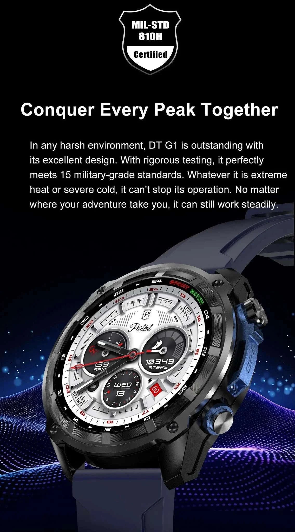 GPS Smartwatch with Offline Maps, AMOLED Display & 4GB Memory-Black Mesh Belt 2A / 1000mAh offline map