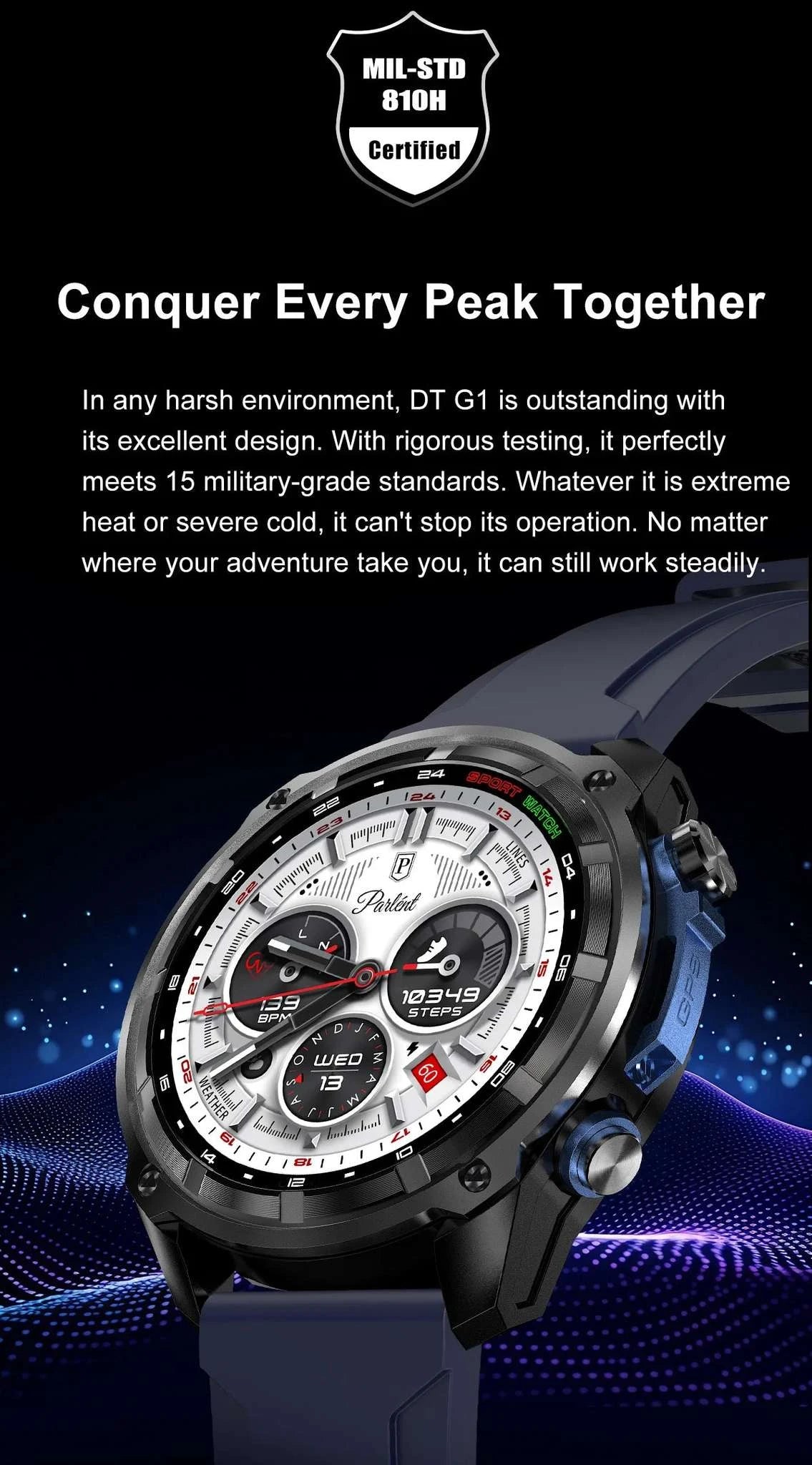 GPS Smartwatch with Offline Maps, AMOLED Display & 4GB Memory-Black Mesh Belt 2A / 1000mAh offline map