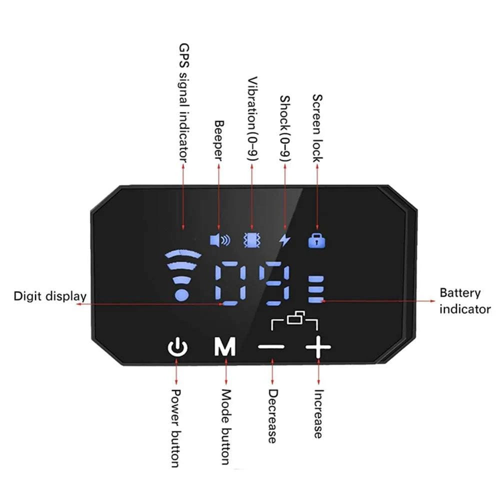 GPS Wireless Dog Fence Collar with 100–3300 ft Adjustable Range-black