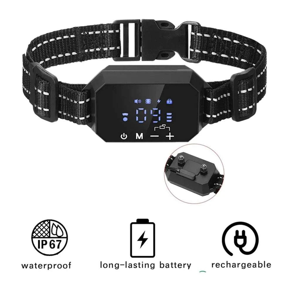 GPS Wireless Dog Fence Collar with 100–3300 ft Adjustable Range-black