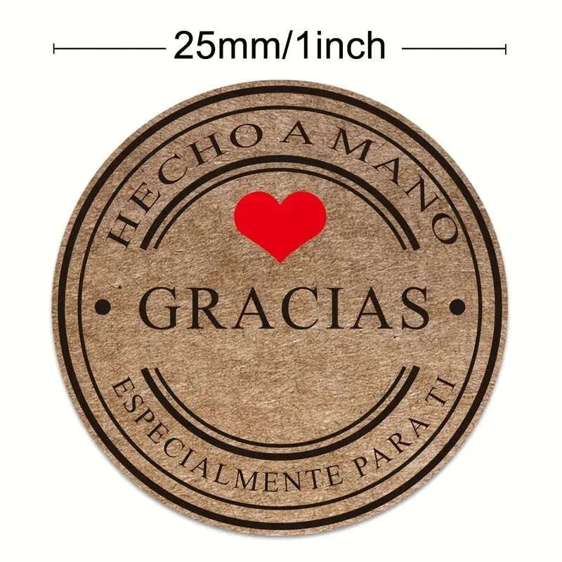 Gracias Gift Stickers – Handmade Scrapbook & Stationery Labels-Homemade With Love