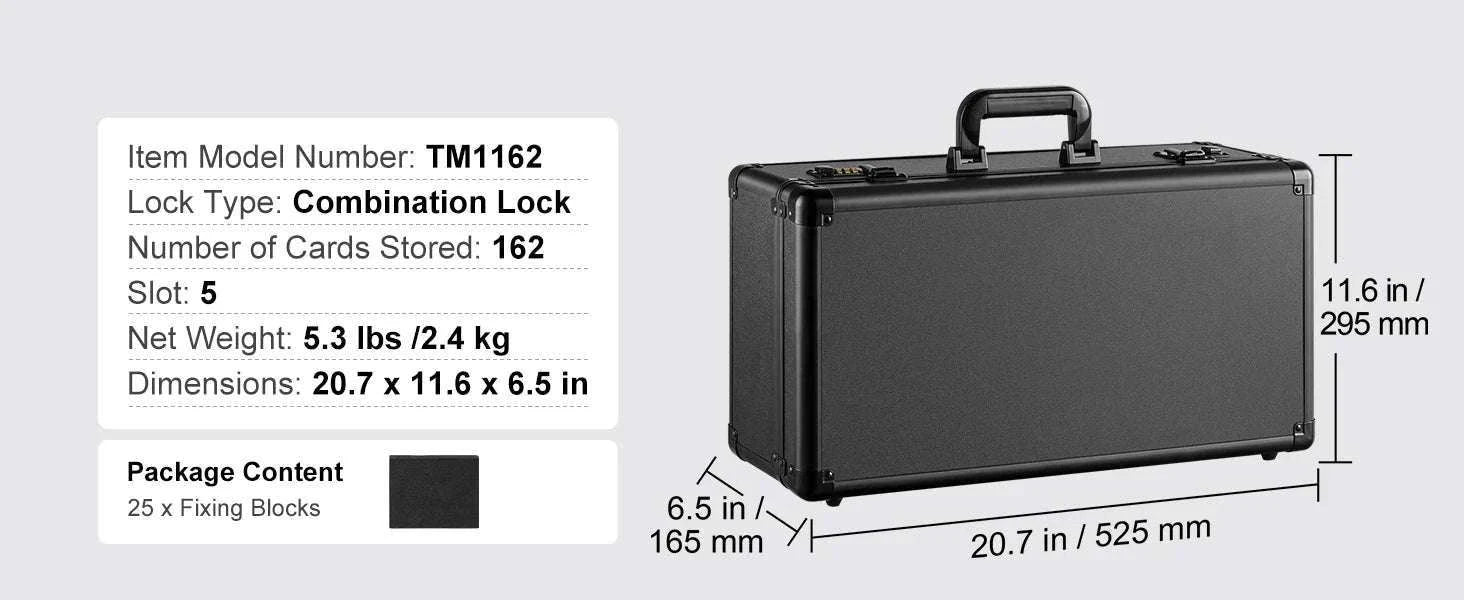 Graded Card Storage Box with Lock for PSA BGS SGC Cards-Combination Lock 108 / france