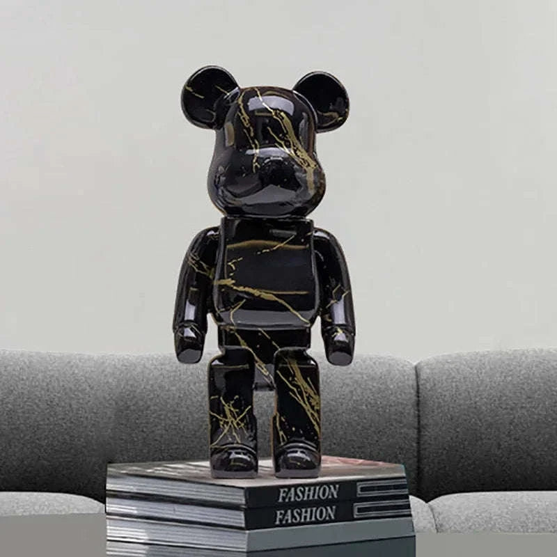 Graffiti Bear Resin Storage Figurine for Home Decor-R
