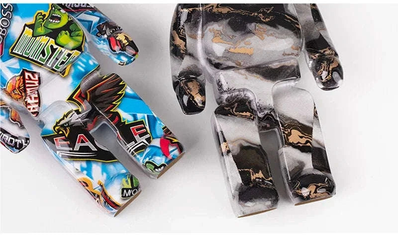 Graffiti Bear Resin Storage Figurine for Home Decor-R