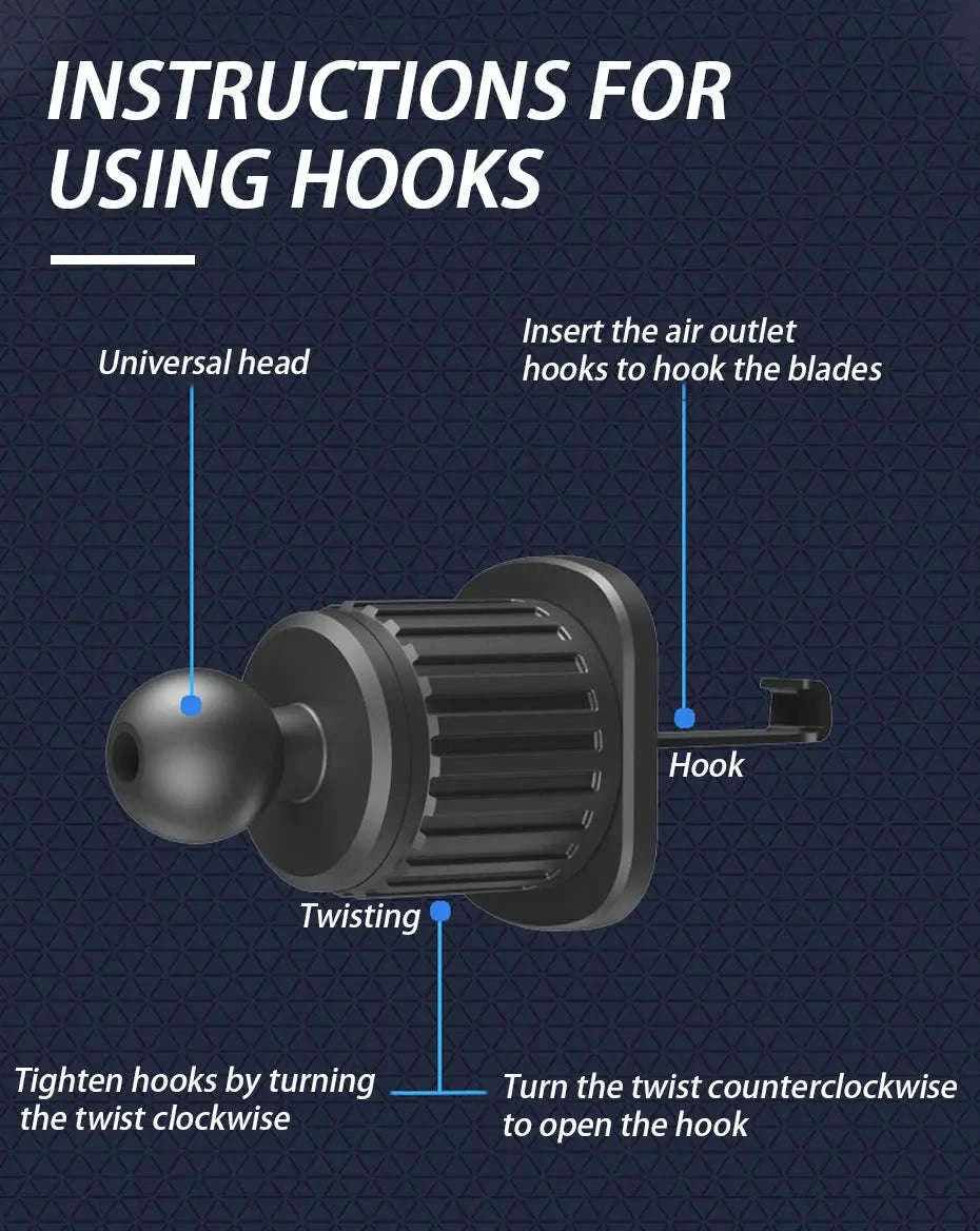 Gravity Car Phone Holder Air Vent Hook Mount 360-Degree Rotation-Normal Type