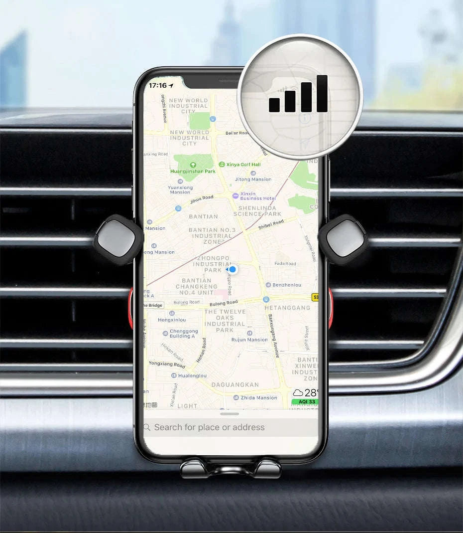 Gravity Car Phone Holder Air Vent Mount for 4.7–6.5” Phones-with Swing Arm