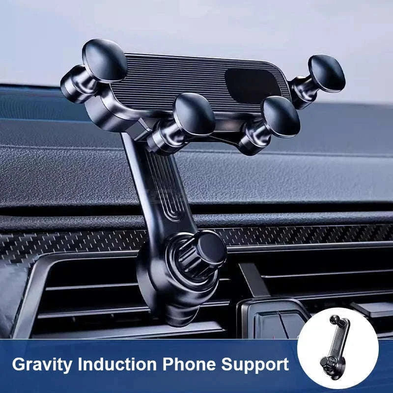 Gravity Car Phone Holder Air Vent Telescopic 360-Degree Mount-Short