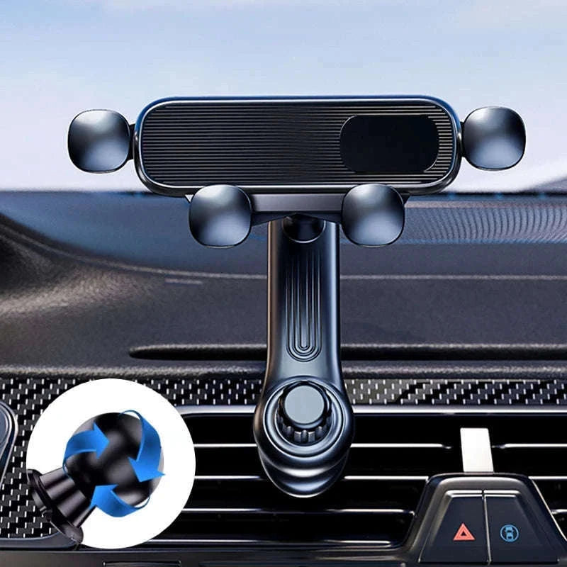 Gravity Car Phone Holder Air Vent Telescopic 360-Degree Mount-Short