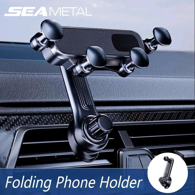 Gravity Car Phone Holder Air Vent Telescopic 360-Degree Mount-Short