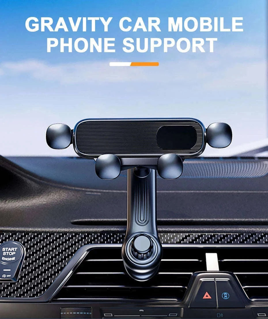 Gravity Car Phone Holder Air Vent Telescopic 360-Degree Mount-Short