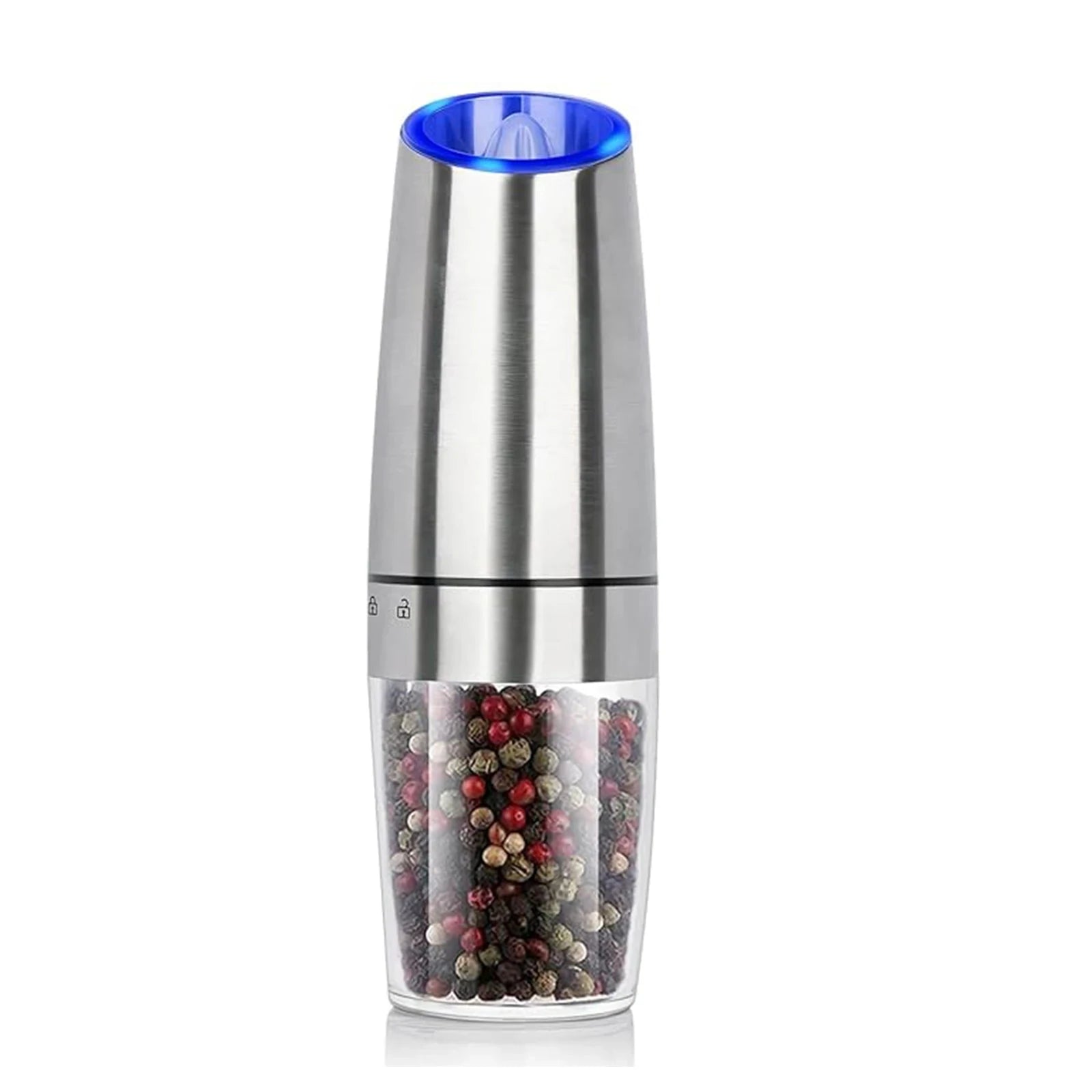 Gravity Electric Salt and Pepper Grinder with LED Light, One-Hand Operation-1pc / United States