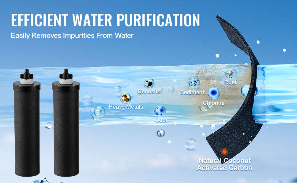Gravity-Fed Stainless Steel Water Filter System with 2 Carbon Filters-2.25 gallon / france