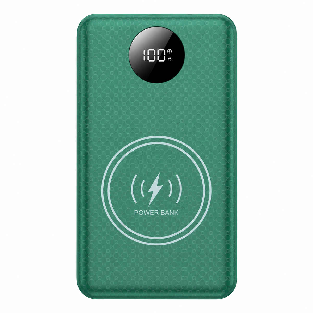 One green six-cell 18650 power bank housing, batteries not included