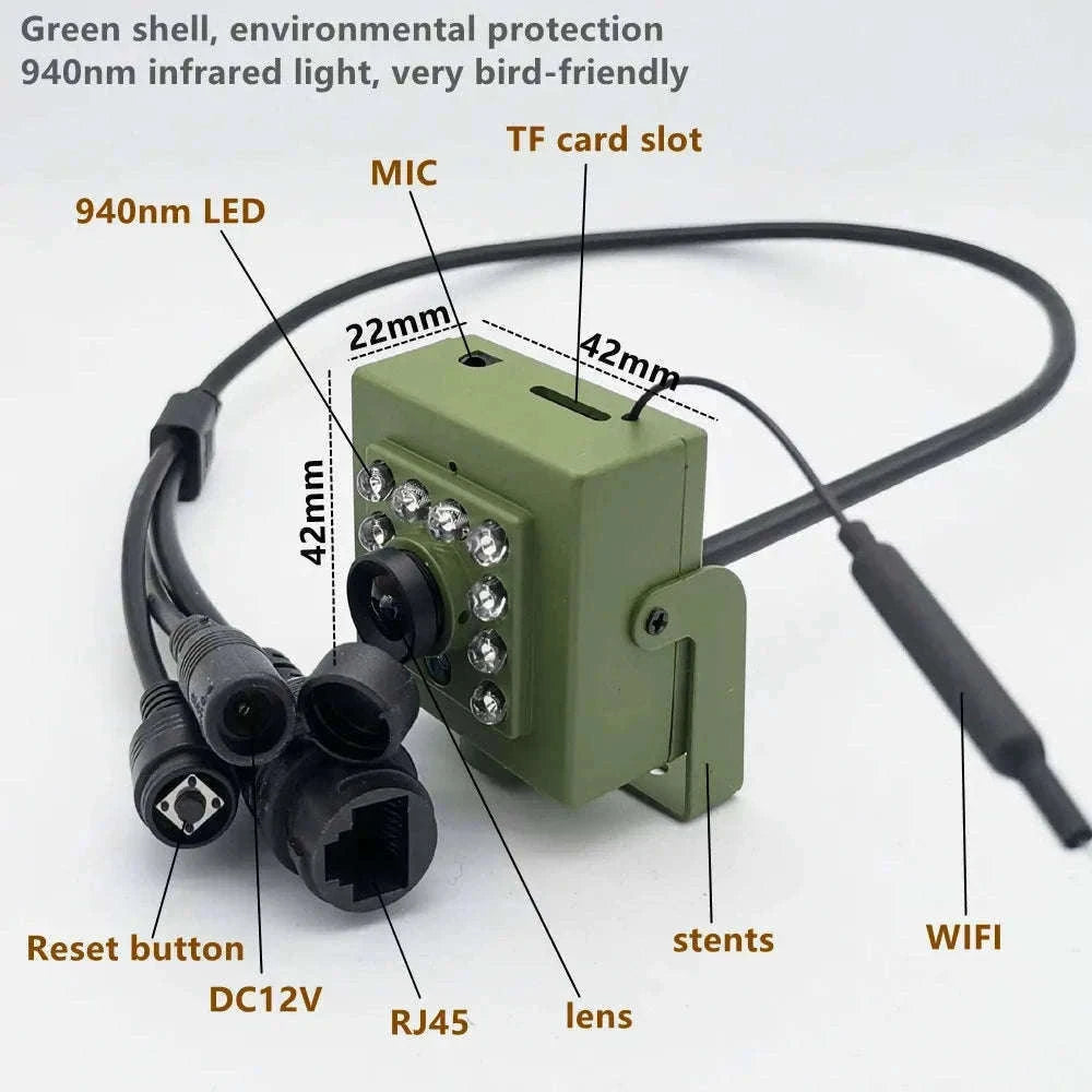 Green WiFi Bird Box Camera with Night View-5MP WIFI / UK Plug