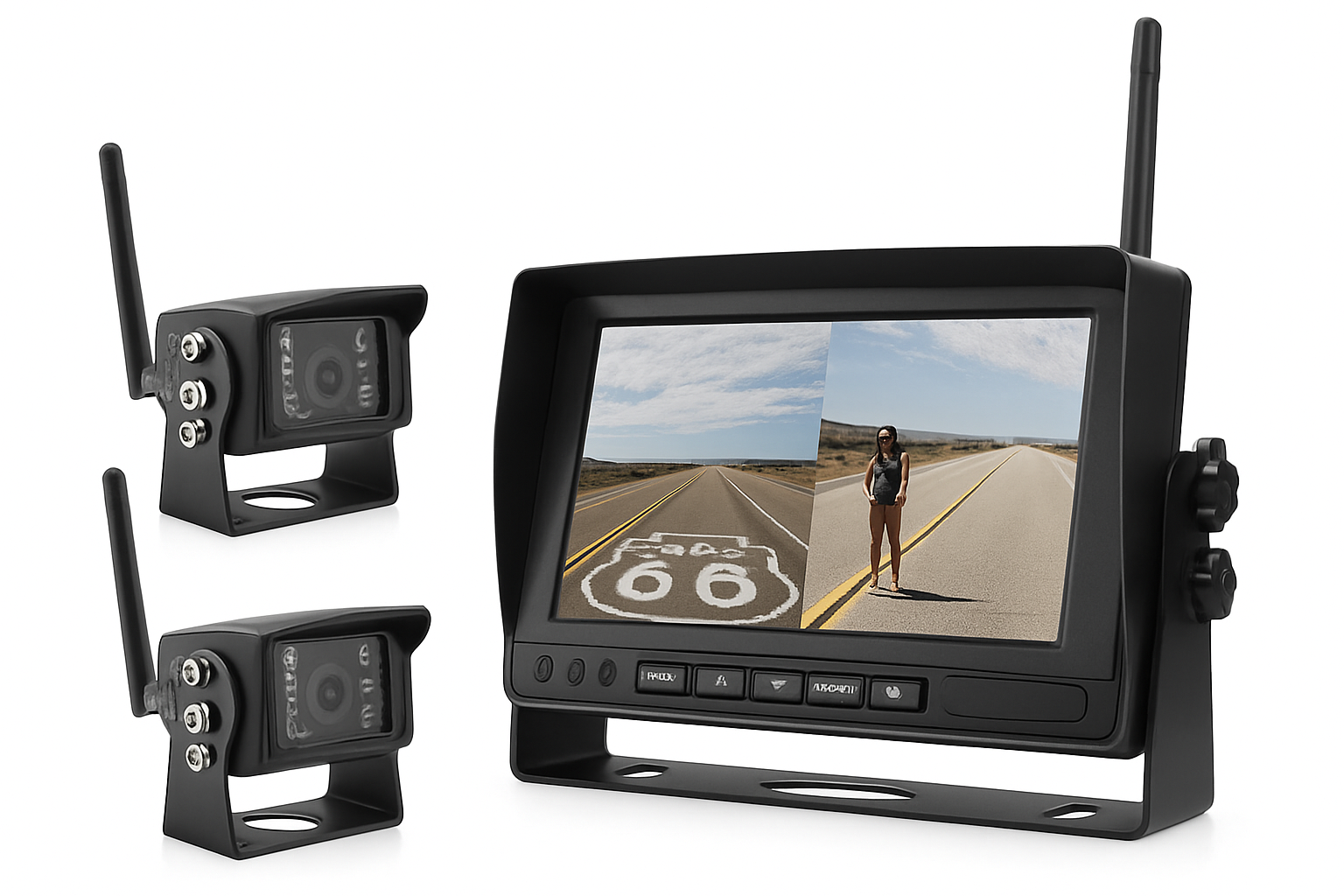 GreenYi 1280x720 Висока резолюция AHD Безжичен DVR монитор за камион 7" Нощно виждане Обратен резервен рекордер Wifi камера за автобус и кола