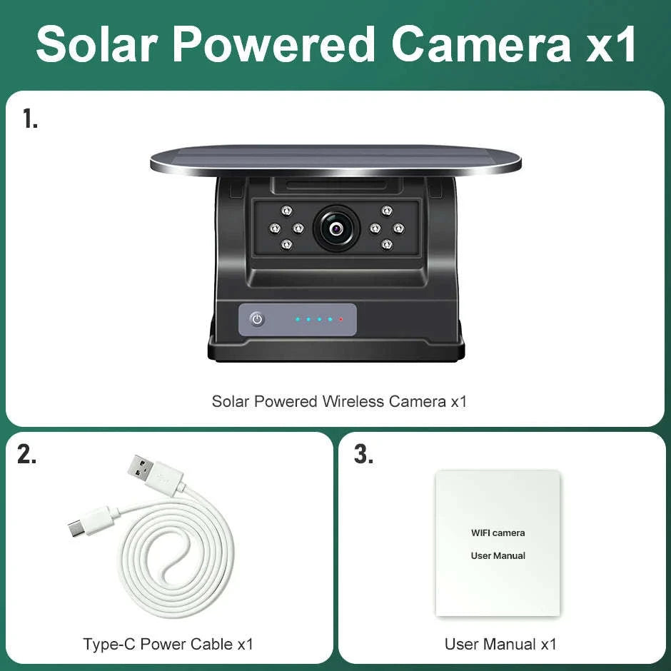 GreenYi 5G Wireless Solar Reversing Camera-Gold