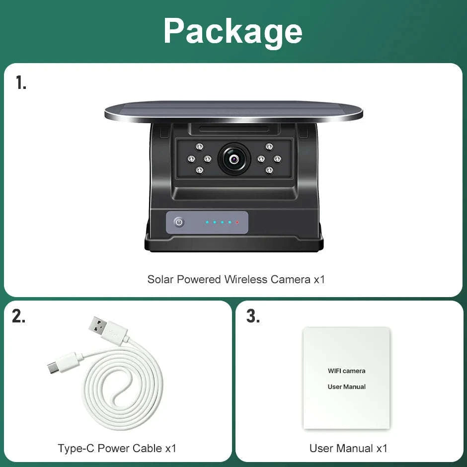 GreenYi 5G Wireless Solar Reversing Camera-Gold