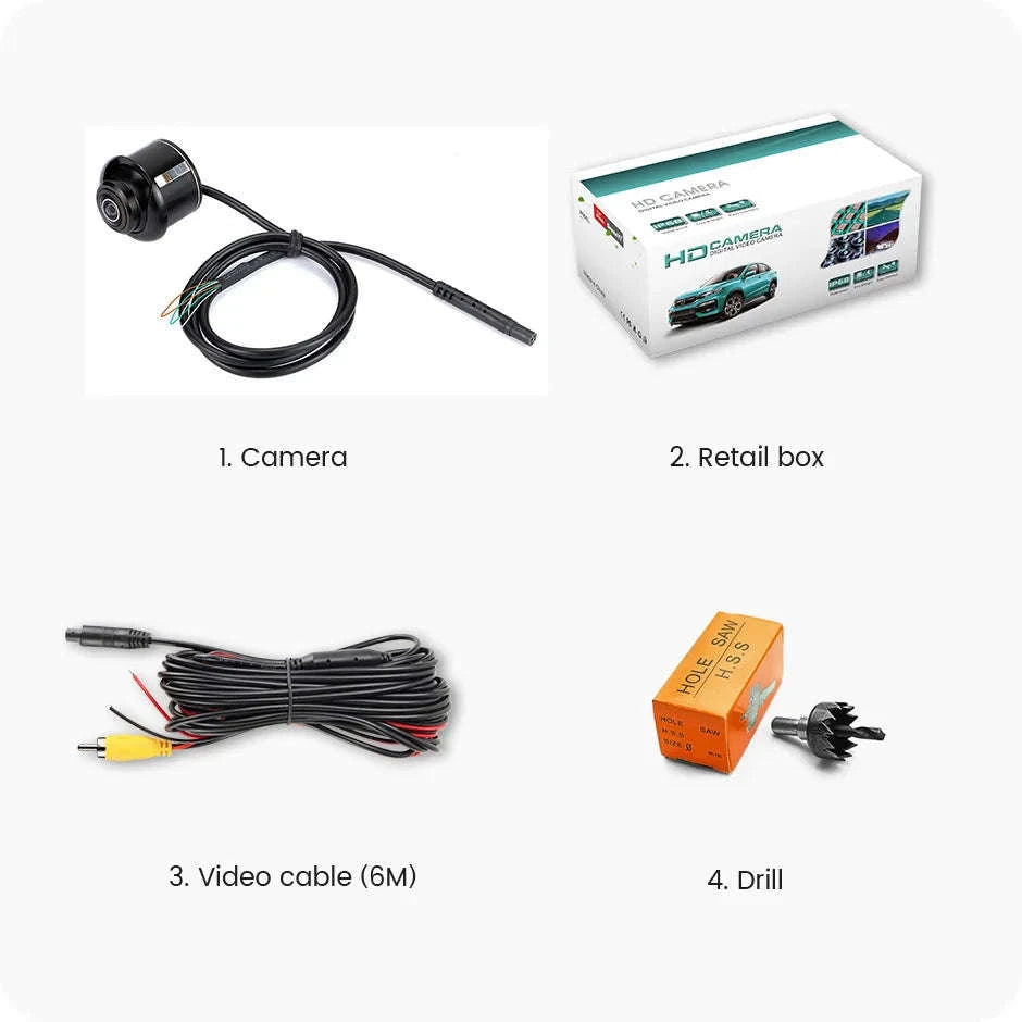 GreenYi AHD1080P Car Rear View Camera with 170° Fisheye Lens-AHD720P / Black