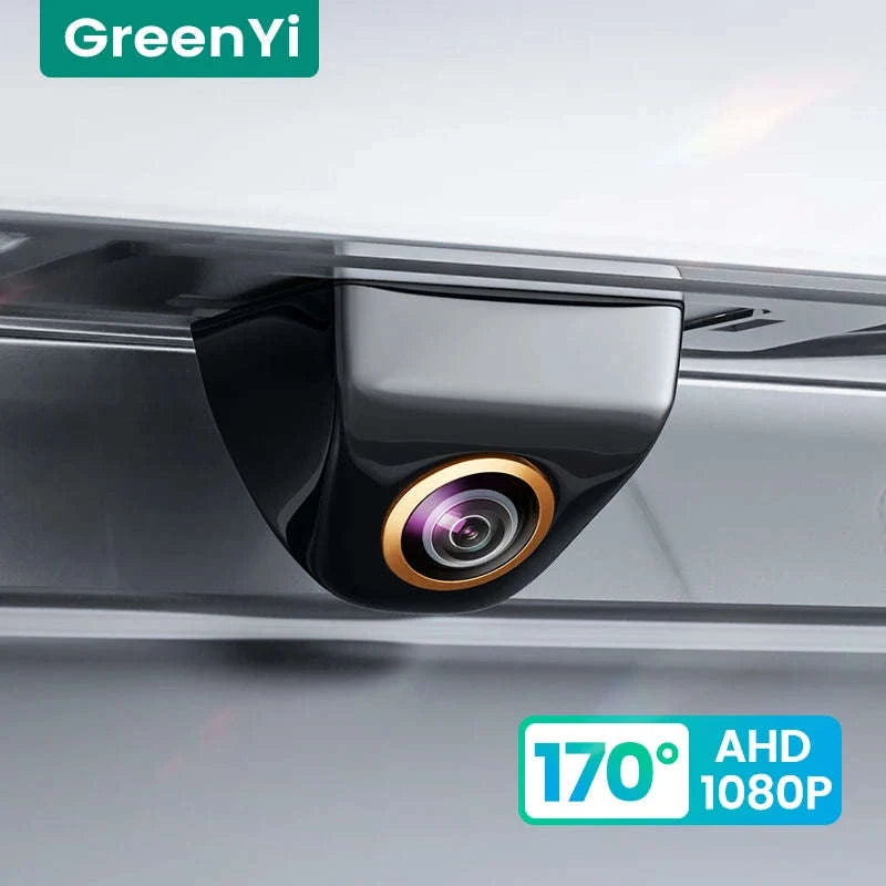 GreenYi Golden Lens Car Rear View Camera 170° Full HD Night Vision Reverse AHD Fisheye Vehicle Parking Camera-Silver-CVBS-AHD720P