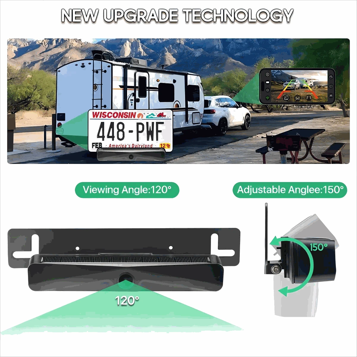 GreenYi Wireless Solar Reversing Camera-Default Title