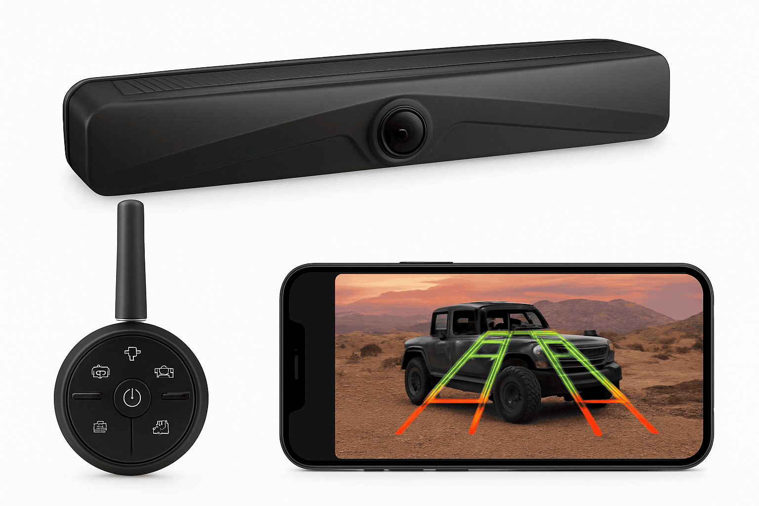 GreenYi Wireless Solar Reversing Camera with Wi‑Fi App Control-Default Title