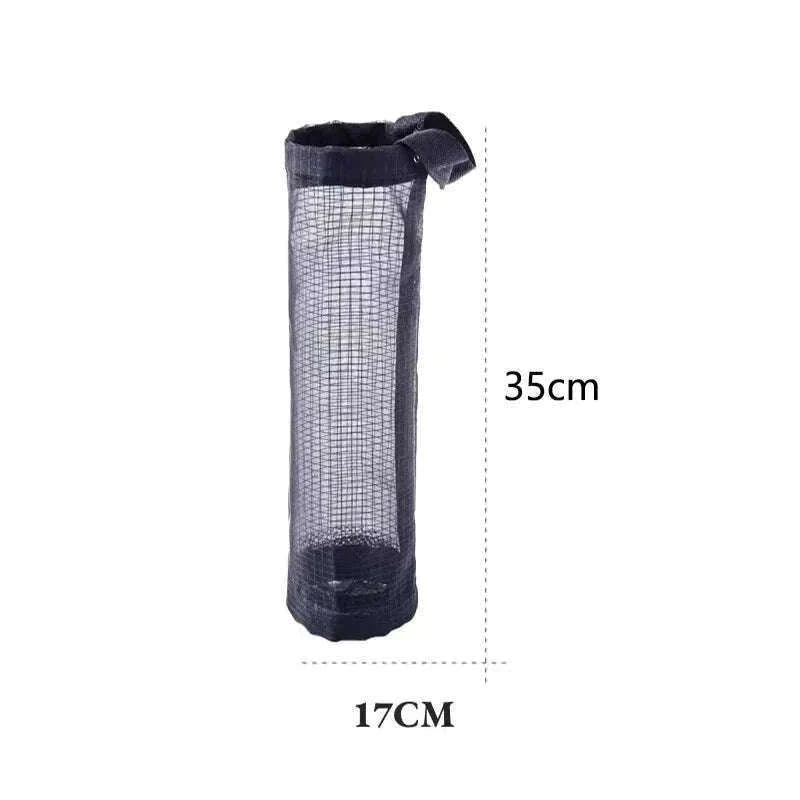 Grey Wall-Mounted Plastic Bag Dispenser for Kitchen Storage-1PC Grey