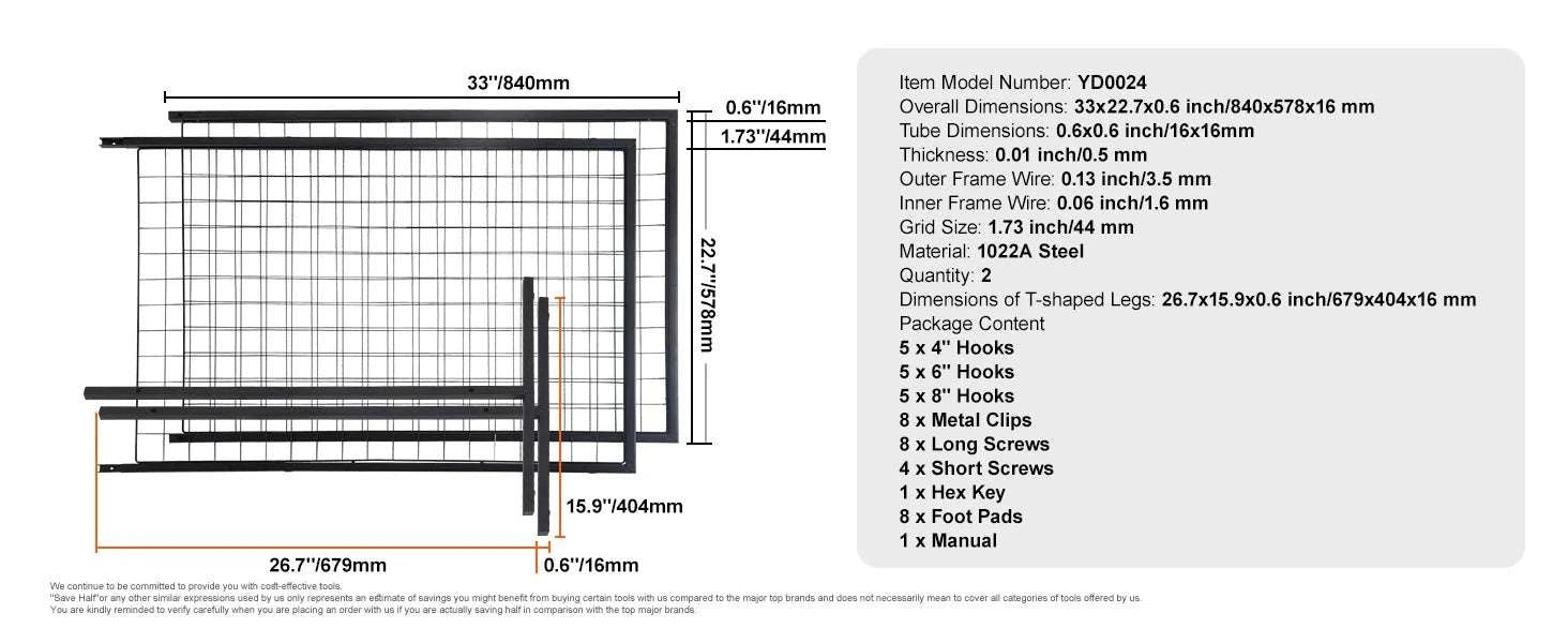 Grid Wall Display Panels with Hooks Double-Sided Rack Set-Floorstanding 2 Pack / CZECH REPUBLIC