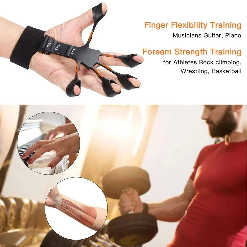 Grip Strength Trainer Kit for Muscle Building and Rehabilitation-5pcs set-black