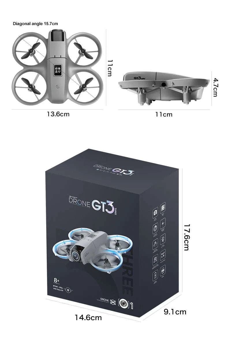 GT3 Mini Foldable Drone With 8K Dual Camera-GT3 8K 1Battery